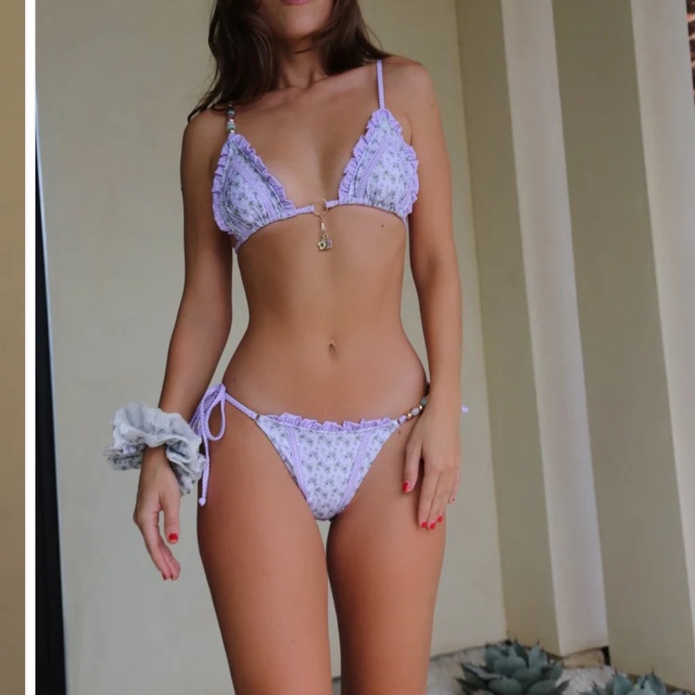 Women’s Lavender Crochet Triangle Bikini - Brand:
